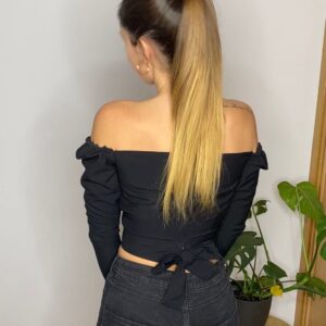 Off Shoulder Crop Top Sewing Pattern with Long Sleeves - Lian