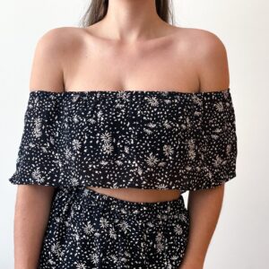Off Shoulder Ruffle Crop Top Sewing Pattern - Lexa