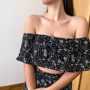 Off Shoulder Ruffle Crop Top Sewing Pattern - Lexa