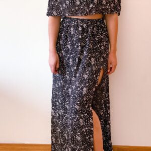 Elastic Waist Slit Maxi Skirt Sewing Pattern - Indra
