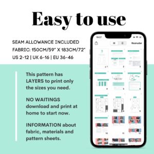 Sleeveless Skater Mini Dress Sewing Pattern - Vaiana