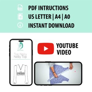Peplum V Neck Blouse Sewing Pattern with Long Sleeves - Nelly