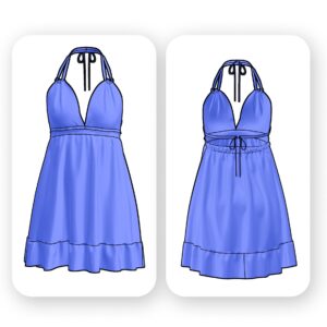 Strappy Mini Dress Sewing Pattern with Open Back - Allison