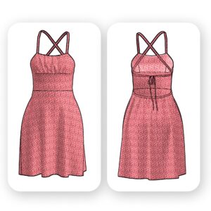 Backless Mini Dress Sewing Pattern - Julie