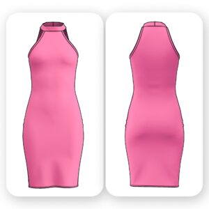 Halter Bodycon Dress Sewing Pattern - Leia