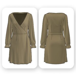 Long Sleeve Wrap Dress Sewing Pattern - Sally