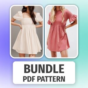 Dress PDF Pattern BUNDLE: Mini Smock Dress Sewing Patterns (Digital Download)