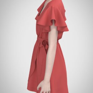 Wrap Mini Dress Sewing Pattern with Flutter Sleeves - Lina