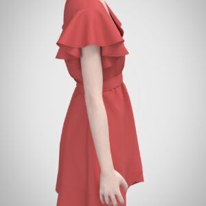 Wrap Mini Dress Sewing Pattern with Flutter Sleeves - Lina