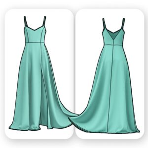 Satin Maxi Slit Dress Sewing Pattern - Winnie