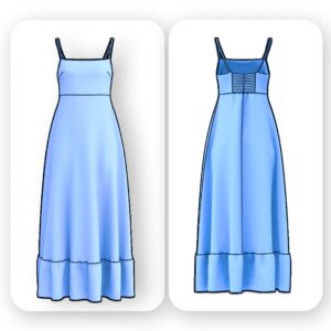Spaghetti Strap Midi Dress Sewing Pattern - Dain