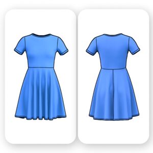 Short Sleeve Skater Dress Sewing Pattern - Kaltain