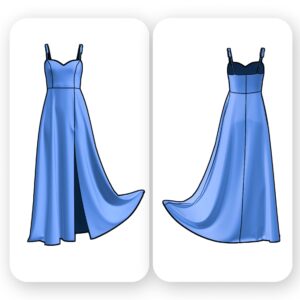 Elegant Maxi Slit Gown Sewing Pattern - Danika
