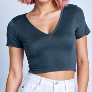 Fitted V Neck Crop Top Sewing Pattern - Sorrel
