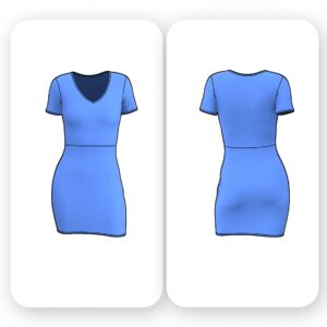Bodycon V Neck Mini Dress Sewing Pattern - Ruhn