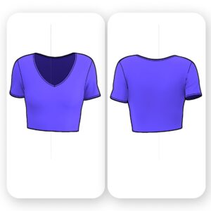 Fitted V Neck Crop Top Sewing Pattern - Sorrel