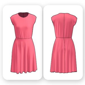 Sleeveless Skater Mini Dress Sewing Pattern - Vaiana
