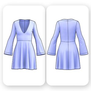 V Neck Fit and Flare Dress Sewing Pattern - Ross