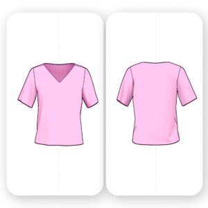 V Neck T Shirt Sewing Pattern with Short Sleeves - Candice