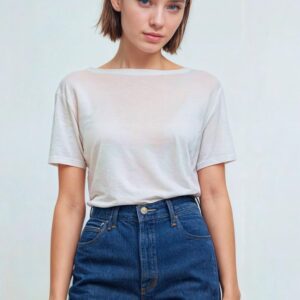 Boat Neck Basic T-Shirt Sewing Pattern Short Sleeve- Kat