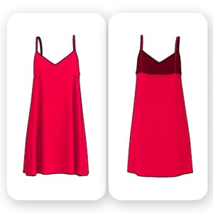 V Neck Swing Mini Dress Sewing Pattern - Roselyn