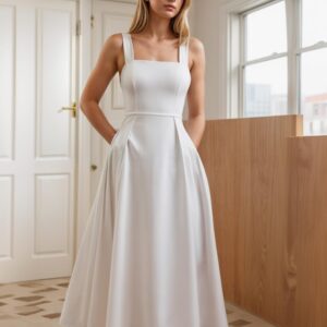 A Line Midi Dress Sewing Pattern Square Neck - Ridoc