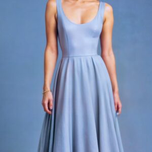 A-Line Maxi Dress Sewing Pattern with Round Neck - Adeline