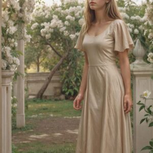 A Line Maxi Flutter Sleeve Dress Sewing Pattern - Julian