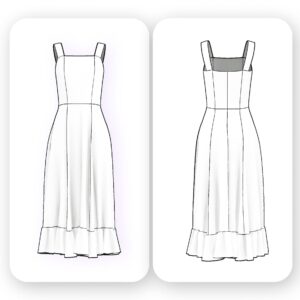 Formal A Line Midi Dress Sewing Pattern - Kai