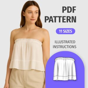 Strapless Bandeau Top Sewing Pattern -  Adyn
