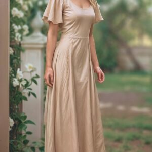 A Line Maxi Flutter Sleeve Dress Sewing Pattern - Julian