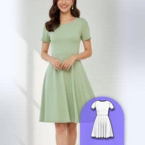 Short Sleeve Skater Dress Sewing Pattern - Kaltain