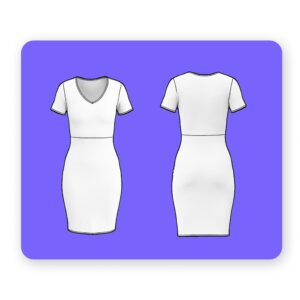 Midi Bodycon Dress Sewing Pattern V Neck - Lidia