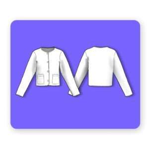 Collarless Cropped Jacket Sewing Pattern - Aeris