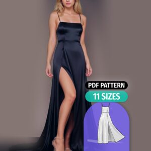 Maxi Satin High Slit Dress Sewing Pattern – MIA