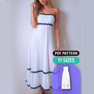 Spaghetti Strap Midi Dress Sewing Pattern - Dain