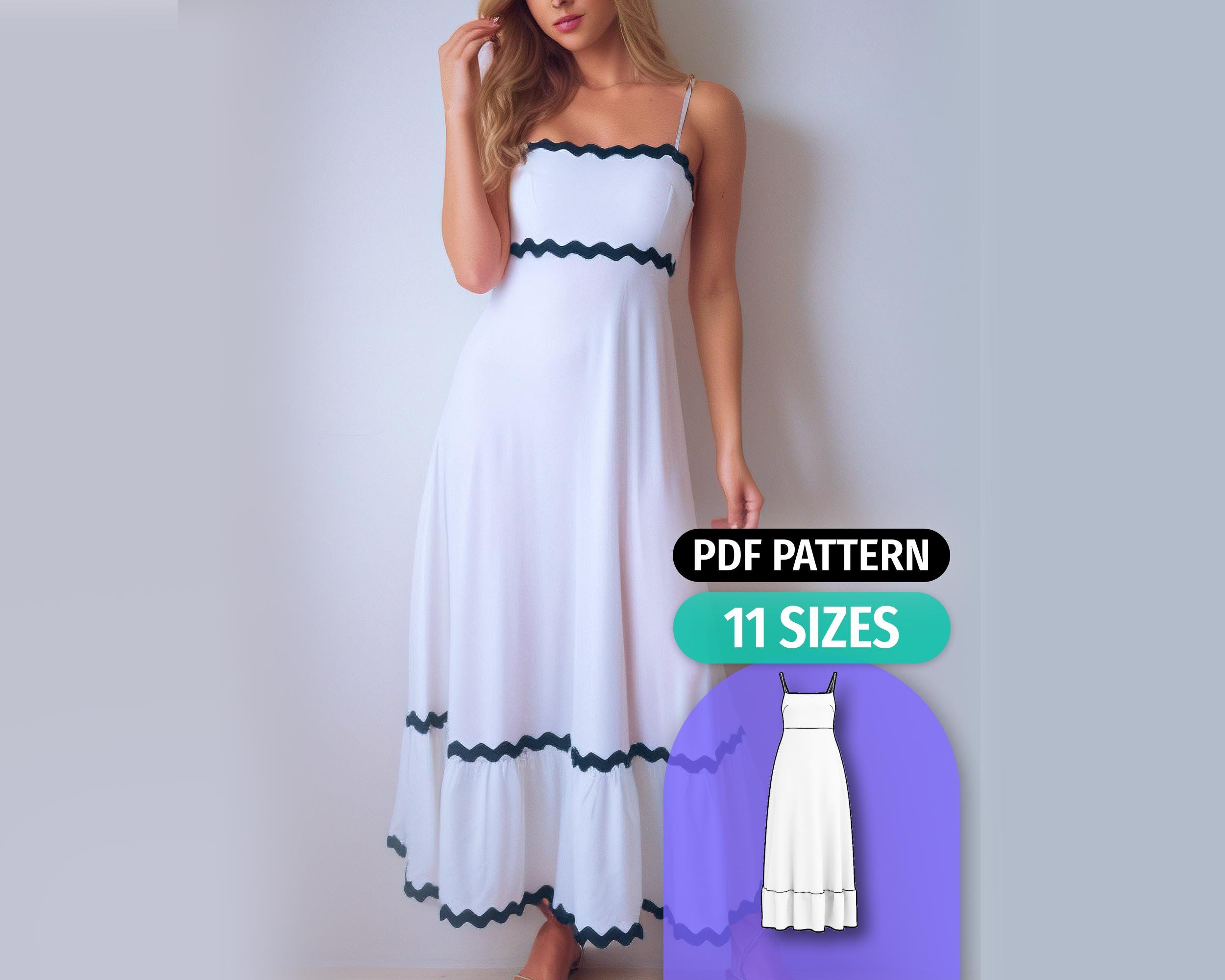 Spaghetti Strap Midi Dress Sewing Pattern - Dain