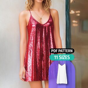 V Neck Swing Mini Dress Sewing Pattern - Roselyn