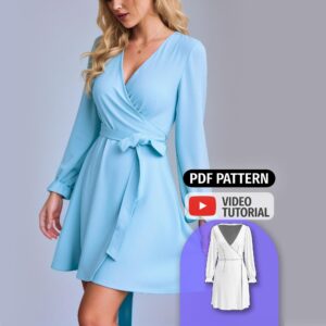 Long Sleeve Wrap Dress Sewing Pattern - Sally