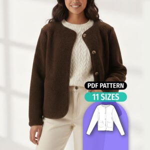 Collarless Button Jacket Sewing Pattern - Carol