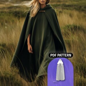Medieval Hooded Cloak Sewing Pattern