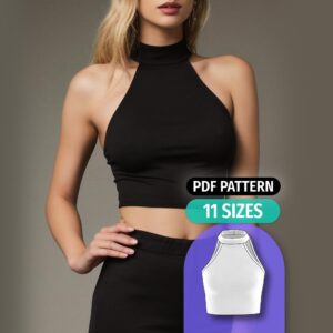 Halter Neck Crop Top Sewing Pattern - Leian