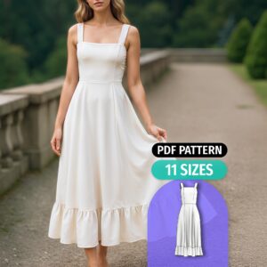 Formal A Line Midi Dress Sewing Pattern - Kai