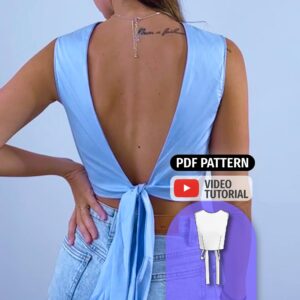 Backless Tie Crop Top Sewing Pattern - Lia