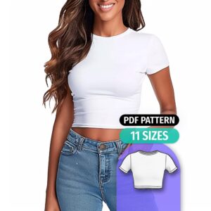 Fitted Crop Top Sewing Pattern Short Sleeve - Bryce