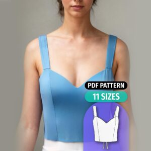 Sweetheart Top Sewing Pattern Lace Up Back Corset Style - Asterin
