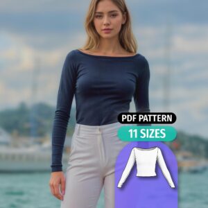 Fitted Boat Neck Top Sewing Pattern - Elena