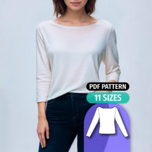 Boat Neck T Shirt Sewing Pattern - Jenna