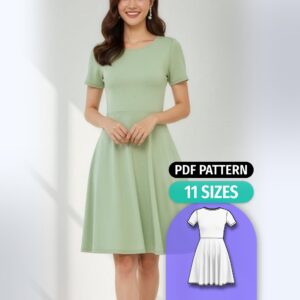 Short Sleeve Skater Dress Sewing Pattern - Kaltain