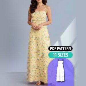 A-Line Maxi Dress Sewing Pattern - Nesta